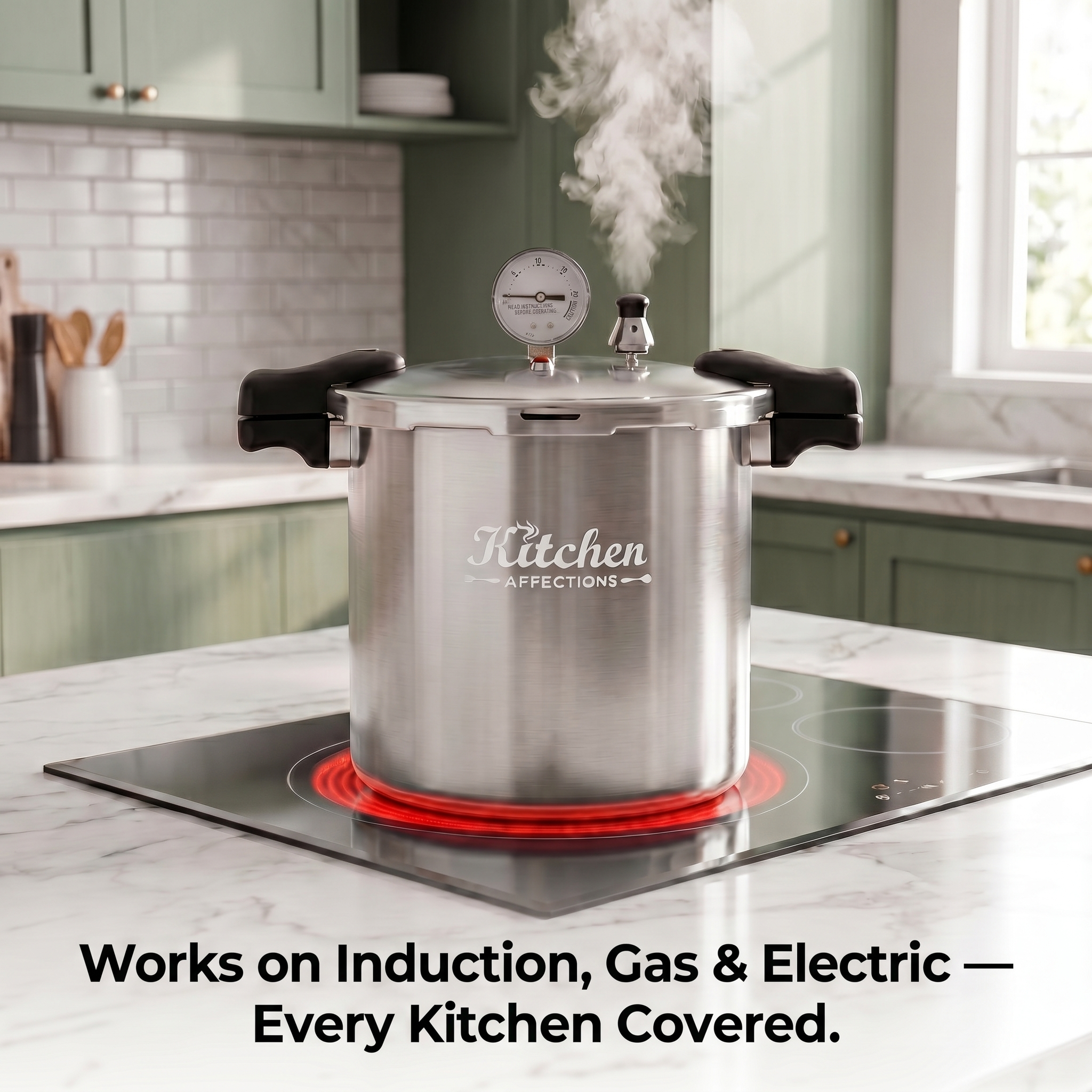 Works on Induction, Gas and Electric stovetops